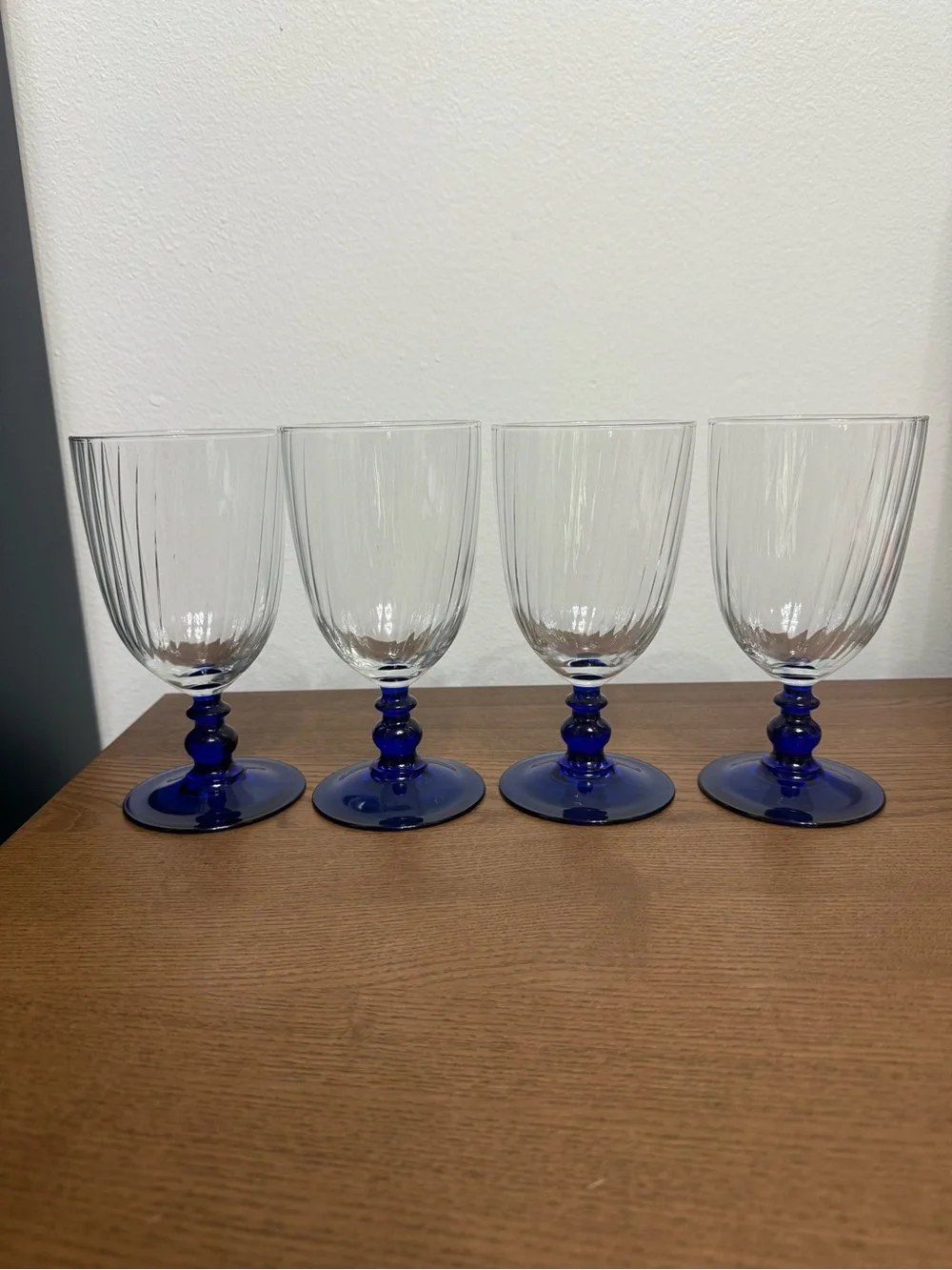 Portieux Palmyre Cobalt Iced Tea Glasses Set of 4